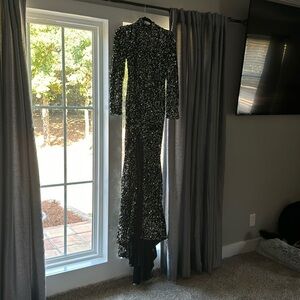NWT Miss ord Large Black Sequin Velvet Formal